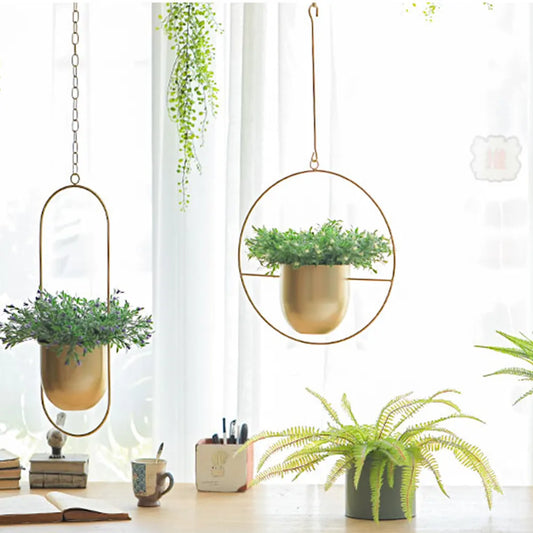 Metal Hanging Flower Pot Nordic Chain Hanging Flower Vase For Home Garden Balcony Decoration - Your Homes Décor and More