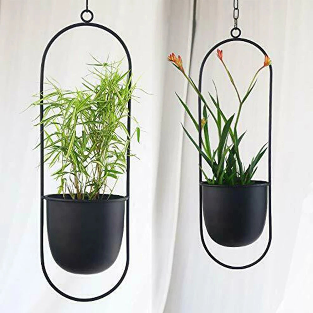 Metal Hanging Flower Pot Nordic Chain Hanging Flower Vase For Home Garden Balcony Decoration - Your Homes Décor and More