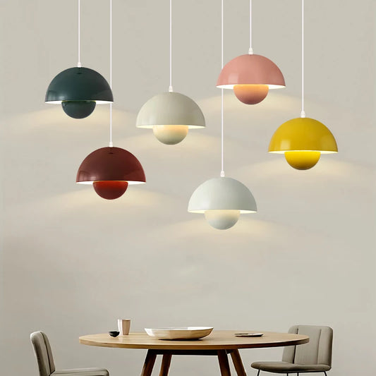 Modern Semicircular Pendant Light Nordic Color Led Pendant Lamp