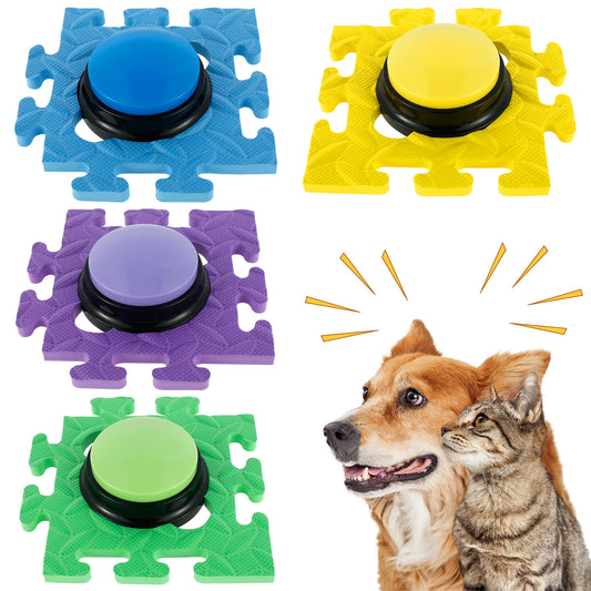 4Pcs Dog Talking Button Recordable Training Buttons for Dogs with Anti-Slip Pad 30 Seconds Voice Recording