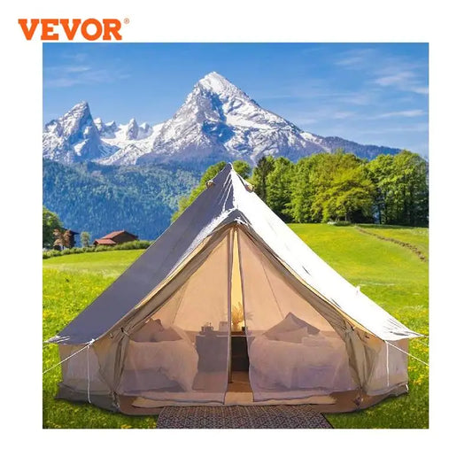 Camping Tent  Waterproof Cotton Canvas Bell Tent.  Outdoor 4 Seasons Family Party Picnic W/ Stove Hole 4-12 Person