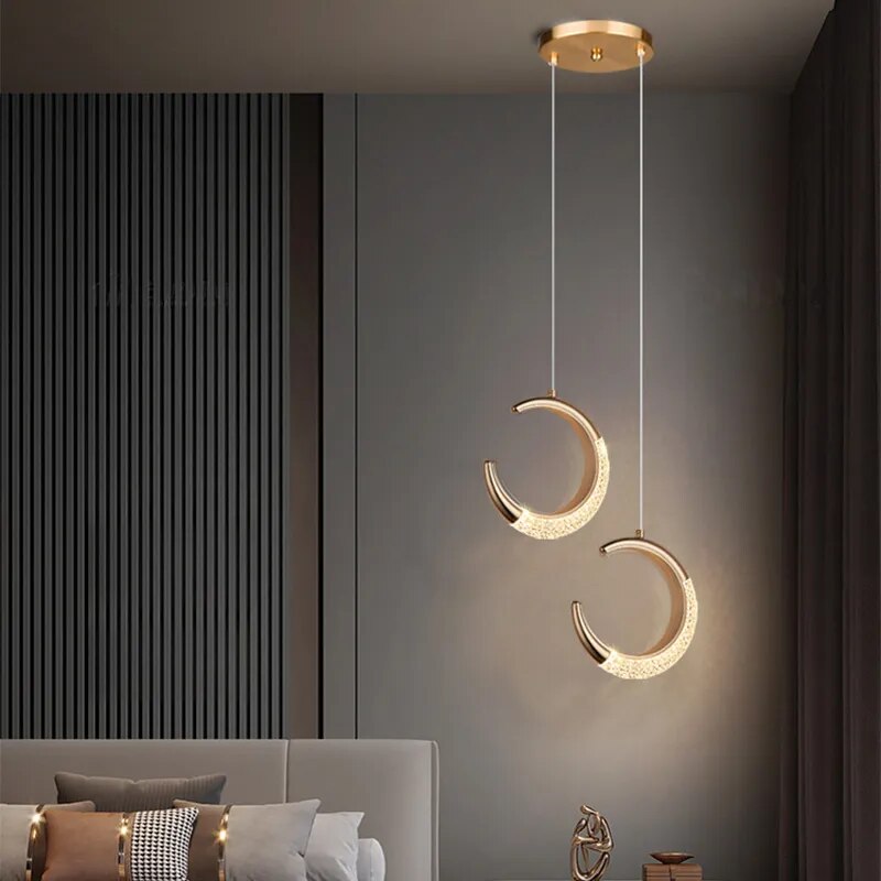 Nordic modern LED pendant light gold Acrylic chandelier - Your Homes Décor and More