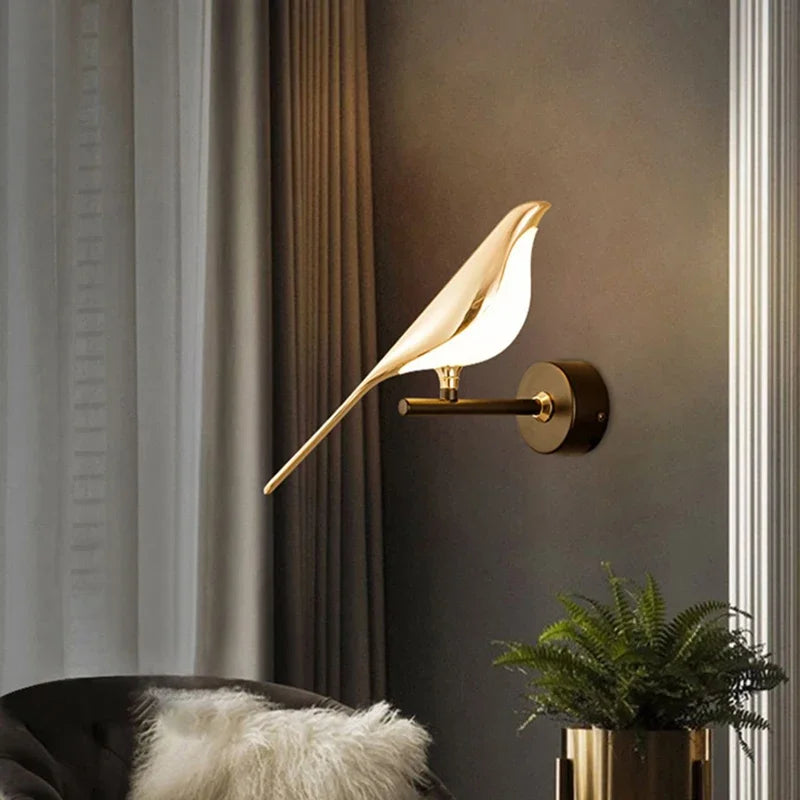 Creativity Bird Light Led Wall Lamps Hallway Stairs Sconce Wall Mounted Bedroom Bedside Lamp Postmodern Designer Decor Fixtures - Your Homes Décor and More