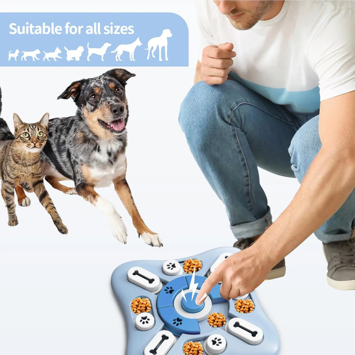 Dog Toy, Slow Feeder, Pet Puzzle Helps Increase IQ. NonSlip Bowl