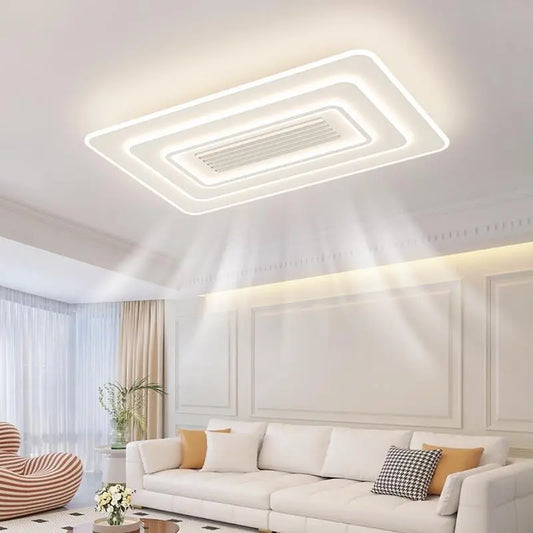 Living Room Leafless Fan LED Lamp.  Integrated Modern Minimalist and Magnificent Bedroom, Dining Room Luminaire Surfa