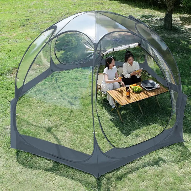 Portable Camping Transparent Tent 5-10 Person Starry Bubble Tent Outdoor Sun Room 360 Degree Panoramic Window Spherical Tents