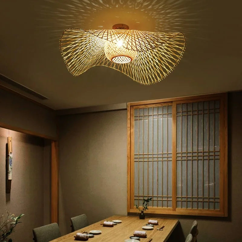 Bohemia Style Rattan Lights Restaurant Ceiling Lamp Shade Decorative Chandelier Lampshade for Hotel Office Home