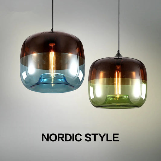 Retro Pendant Lights Nordic Glass Lighting Fixtures Indoor Adjustable Length Hanging Lamp