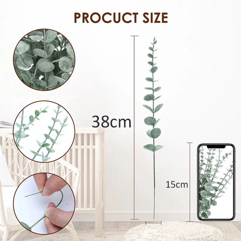 10pcs Artificial Eucalyptus Leaves - Your Homes Décor and More