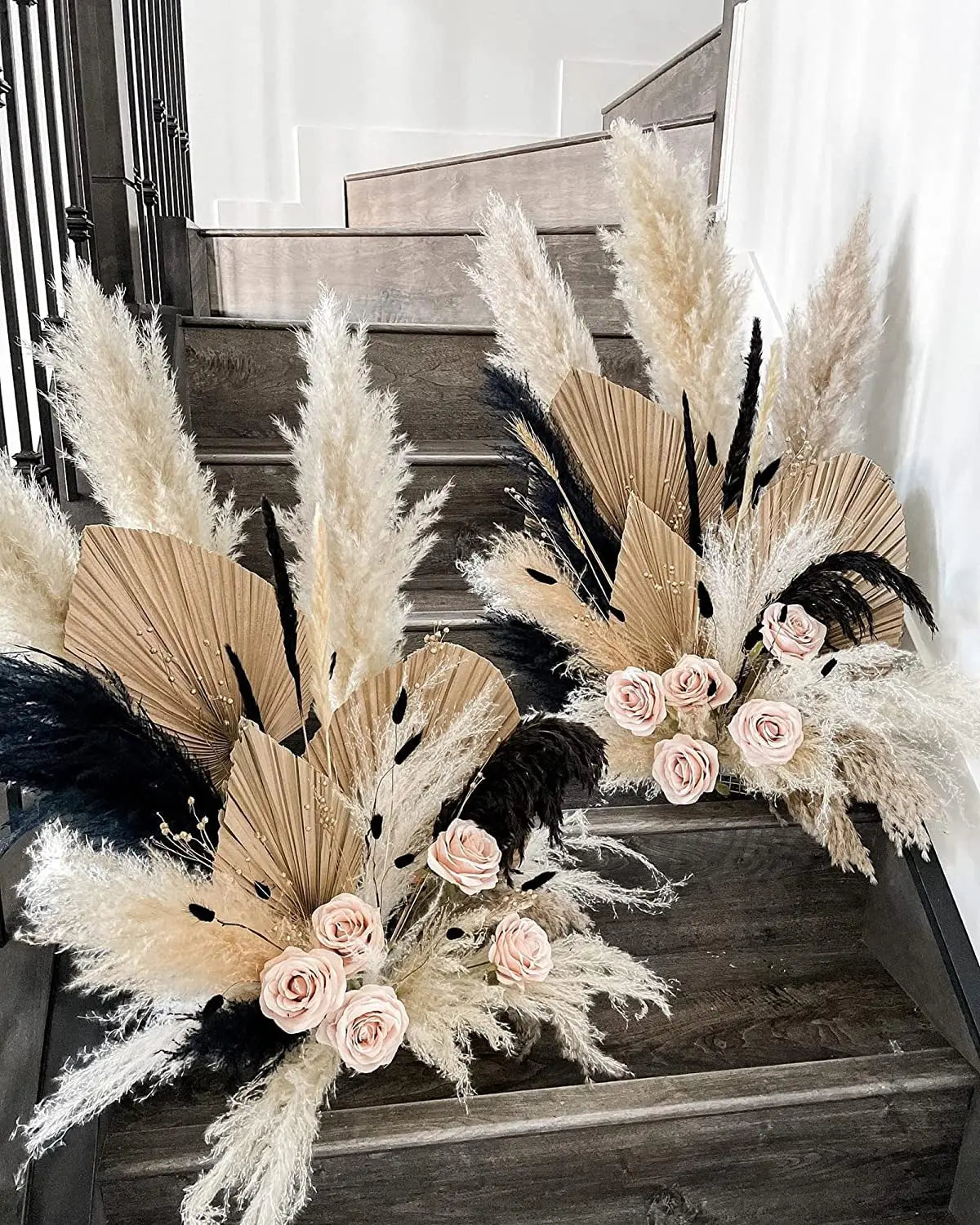 Boho Wedding Arrangement Decor Long Plumes Preserved Pink Beige Reed Pampasgras Bleached White Fluffy Large Dried Pampas Grass - Your Homes Décor and More