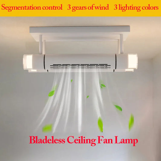 Modern Bladeless LED Ceiling Fan With Remote Control + Hardware