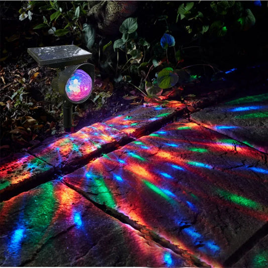 Creative Outdoor Solar Rotating Color Projection Lamp  Waterproof