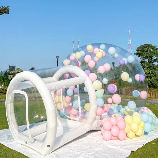 Outdoor bubble tent. Transparent PVC kid's party tent with blower. Very Cool bubble dome balloon house