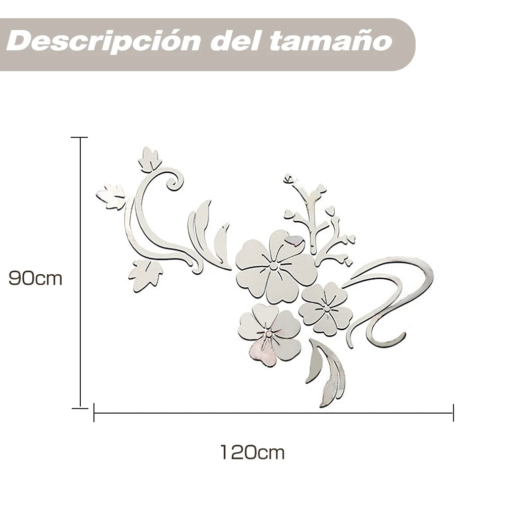 Acrylic 3D Flower Wall Mirror - Your Homes Décor and More