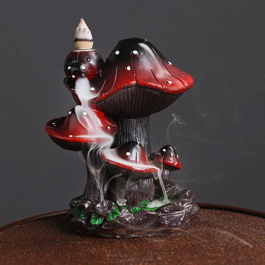 Mushroom Waterfall Backflow Incense Burner  (Without Incense）Handmade - Your Homes Décor and More