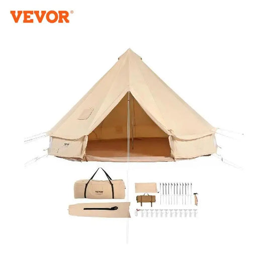 Canvas Bell Tent 4 Seasons 3/4/5/6/7m Tent Canvas Tent for Camping with Stove Breathable Tent Holds up to 8 People