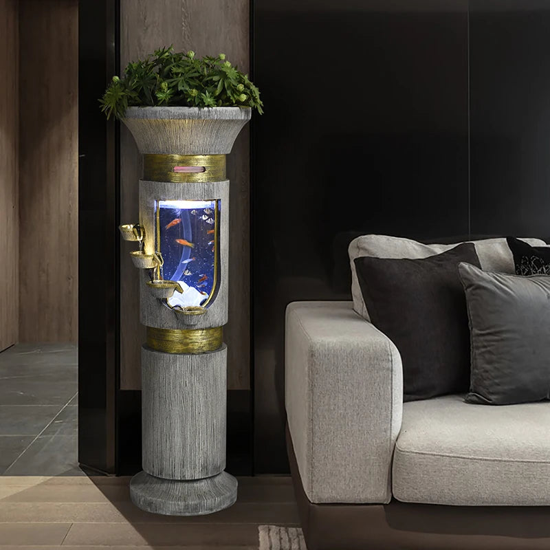 Creative Nordic Living Room Water Fountain Fish Tank Modern Light Luxury Home Decoration Ornaments - Your Homes Décor and More