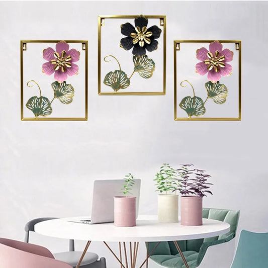 3D Art Metal Flower Iron Wall Hanging - Your Homes Décor and More