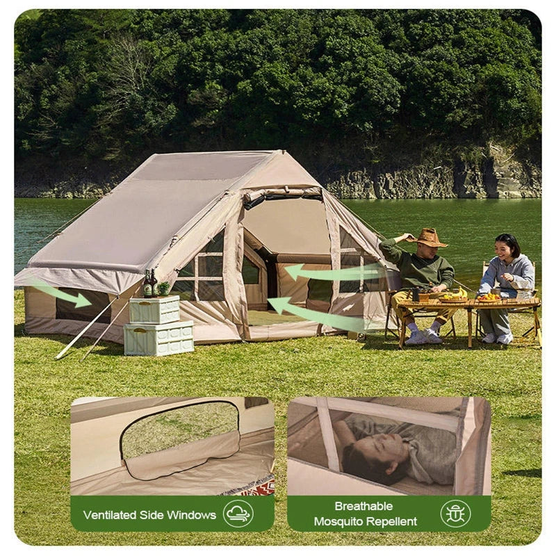 Luxury Inflatable Air Tube Tent. Transparent Camping, Outdoor Living.  Waterproof and Clear.  Perfect for 5-8 People