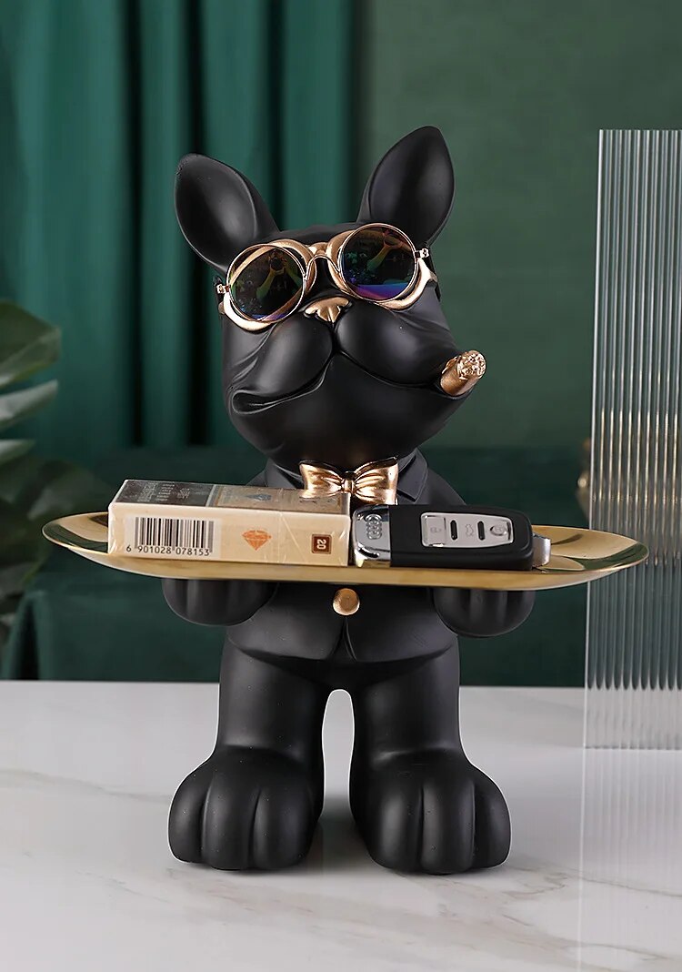 Cool French Bulldog Butler with Storage Bowl - Your Homes Décor and More