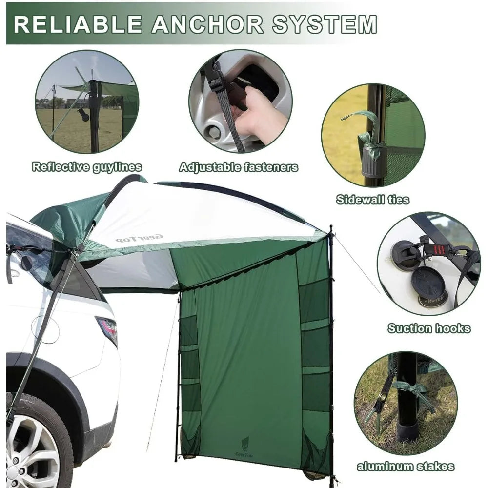 Portable Car Awning for Camping Vehicle Side Tent for SUV Car Trunk Shade