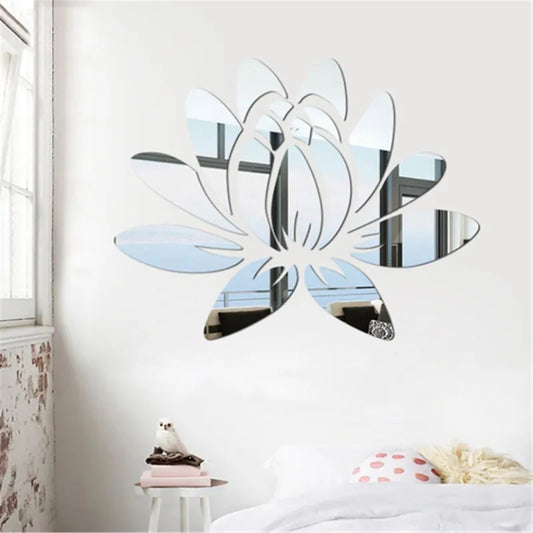 3D Acrylic Mirror Wall Flower Decal - Your Homes Décor and More
