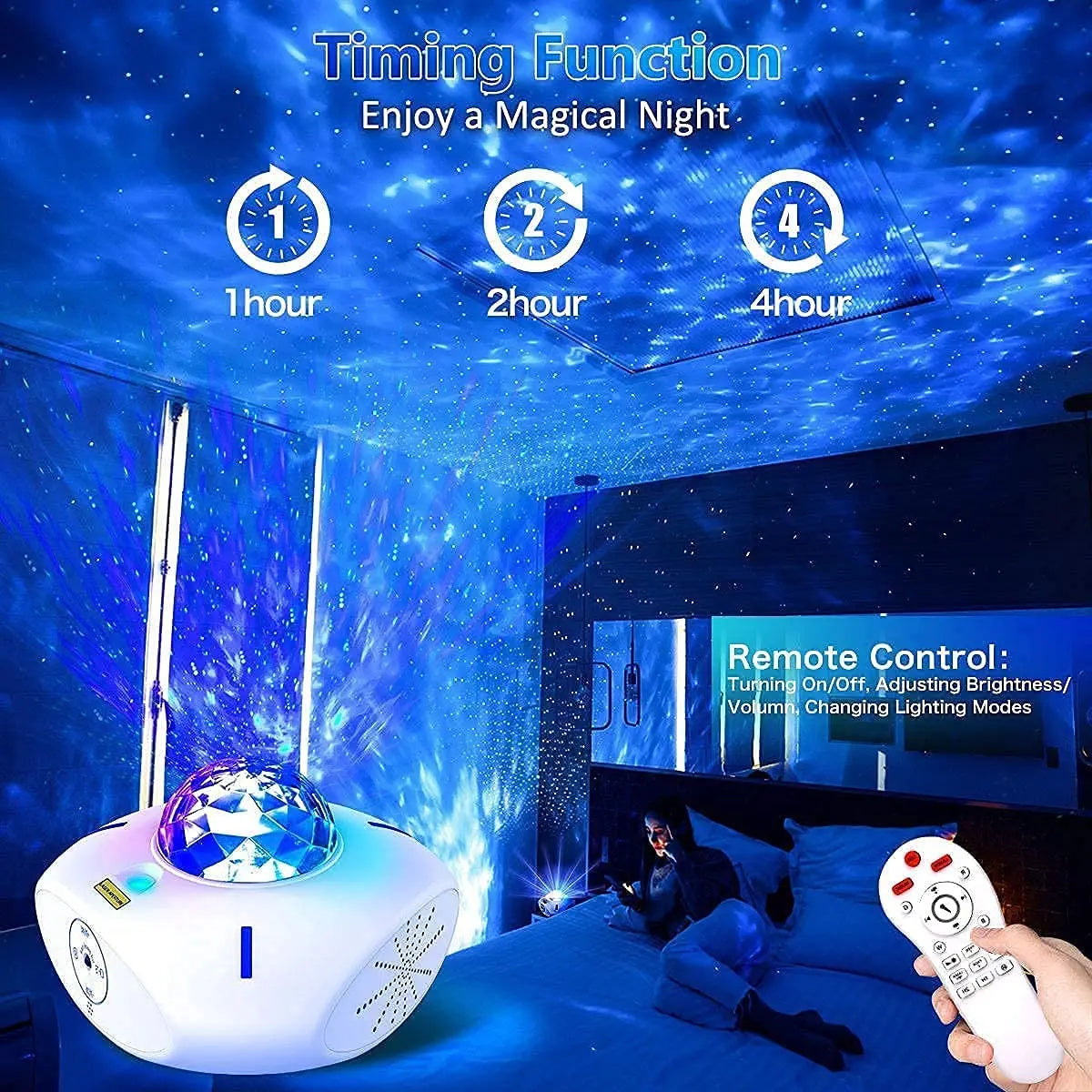 Colorful Ocean Wave Galaxy Star Projector Night Light Starry Sky Porjectors for Baby Kids Children Bedroom Decor Christmas Gifts - Your Homes Décor and More